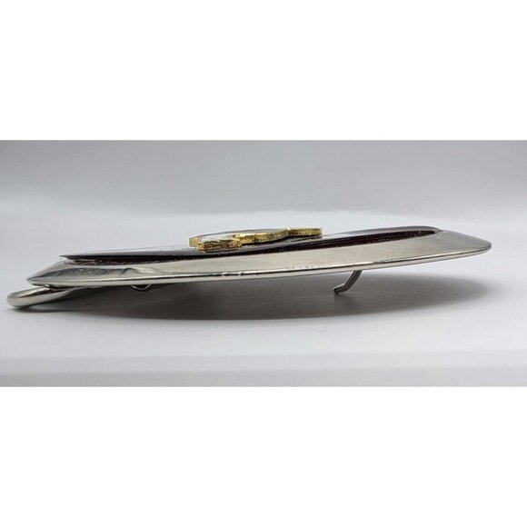 Case Belt Buckle Old Abe Bald Eagle & Globe Trademark Red Cloisonne READ - Picture 6 of 7